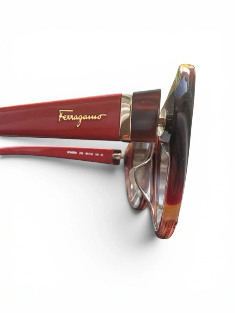 Salvatore Ferragamo Women's Tortoiseshell Round Sunglasses - Red Brown